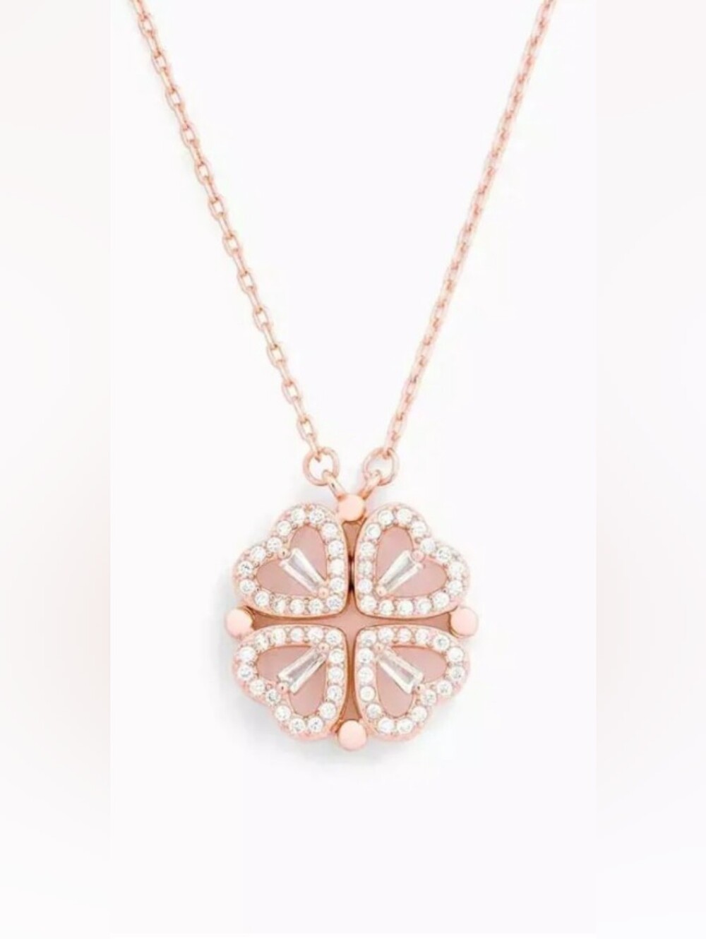 Kuevo and Liora Lucky Heart Necklace Rose Gold NWT